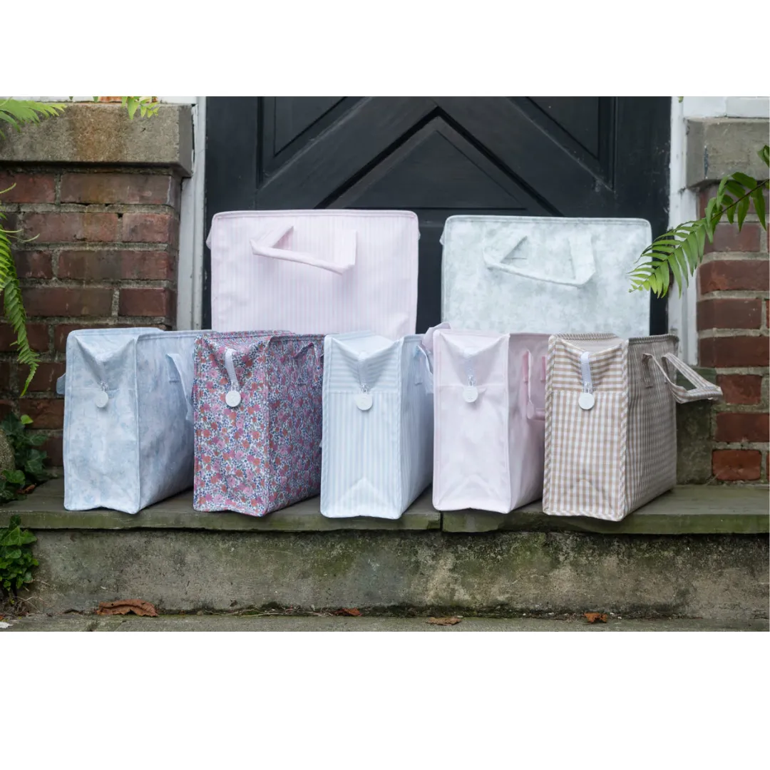 Personalized Nylon Pink Toile Overnight Tote