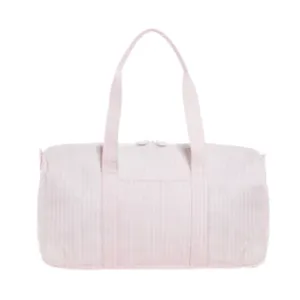 Personalized Nylon Stripe Pink Duffel Weekender