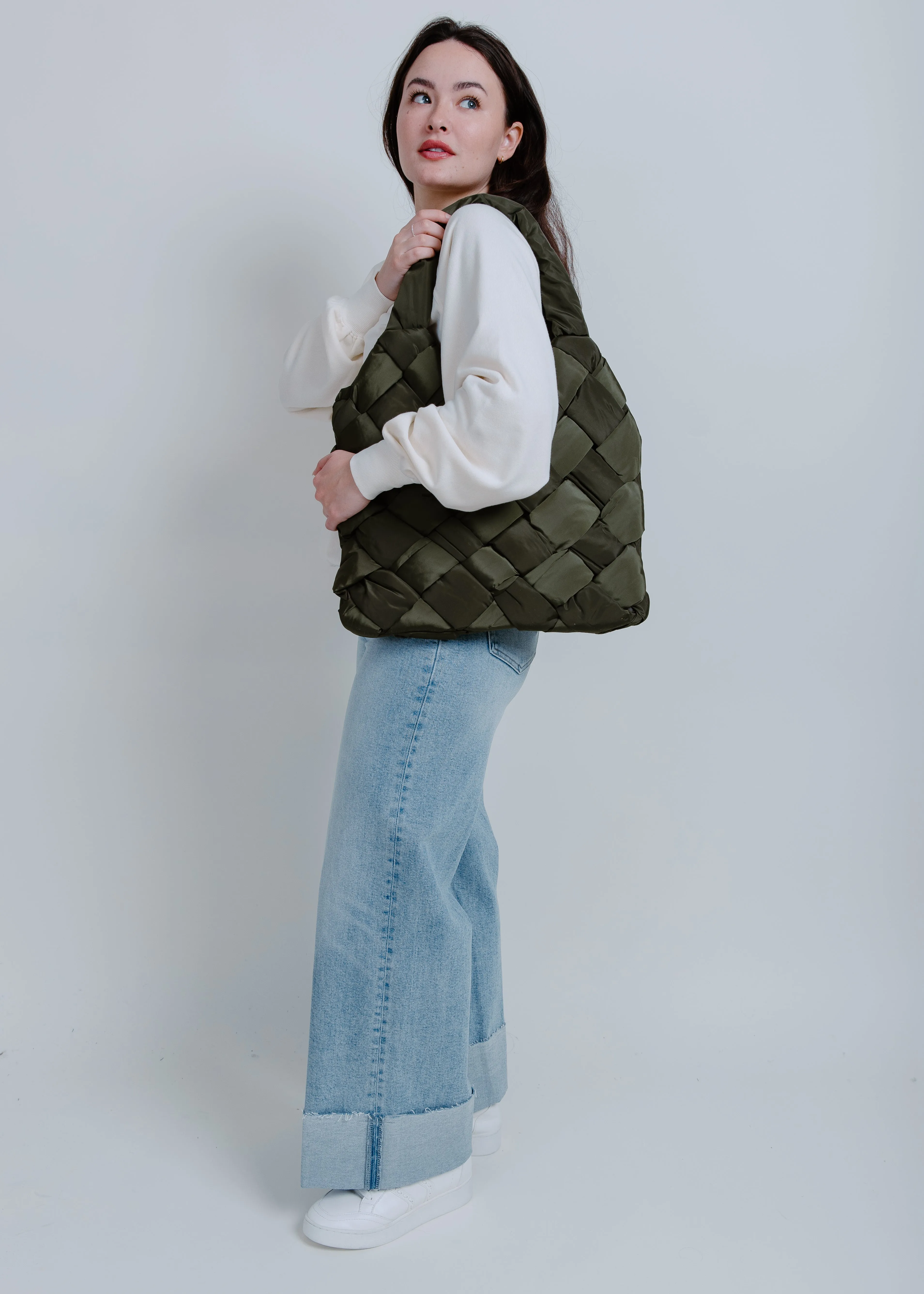 Piper Woven Tote - Olive