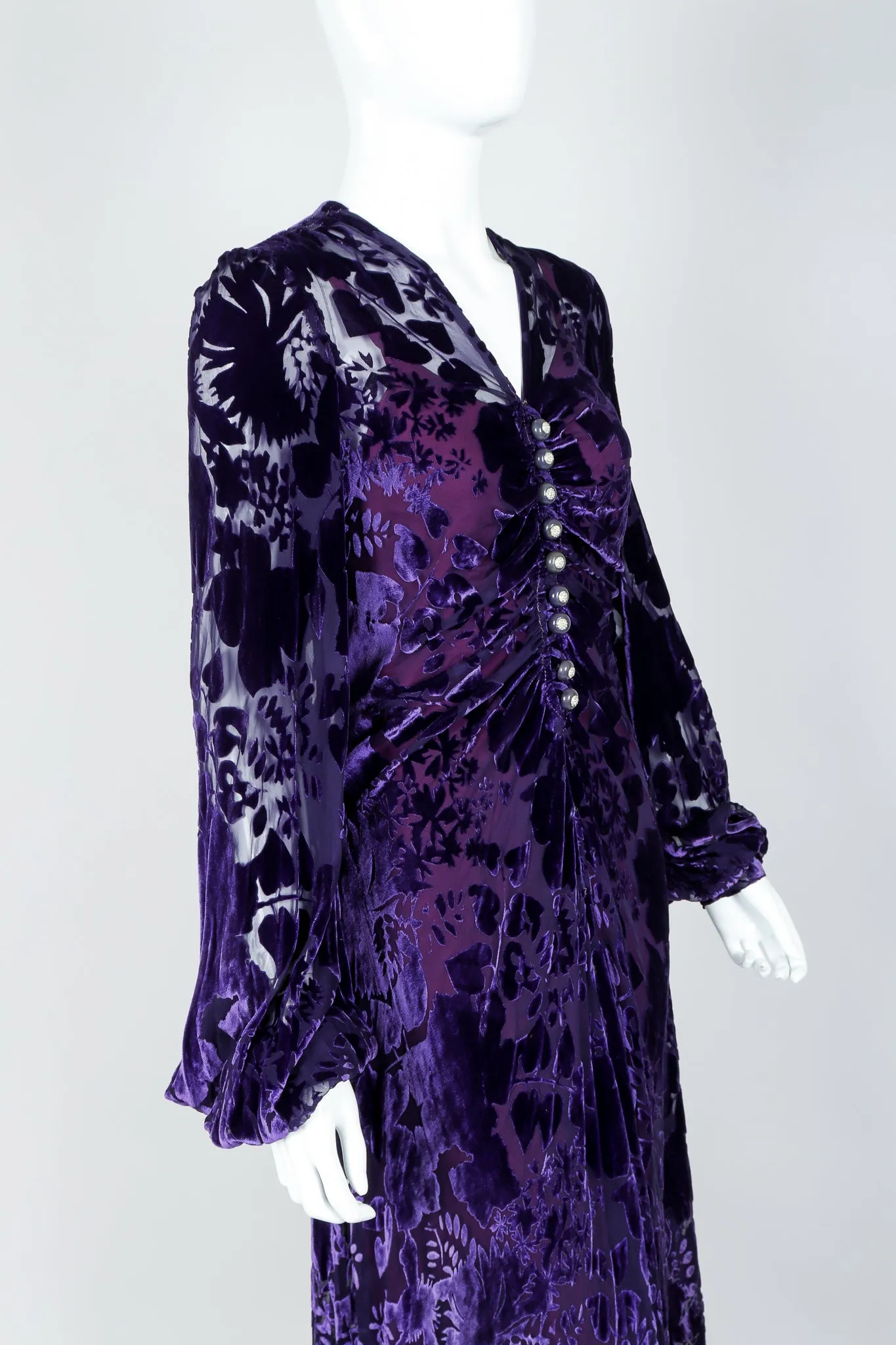 Sheer Velvet Burnout Gown