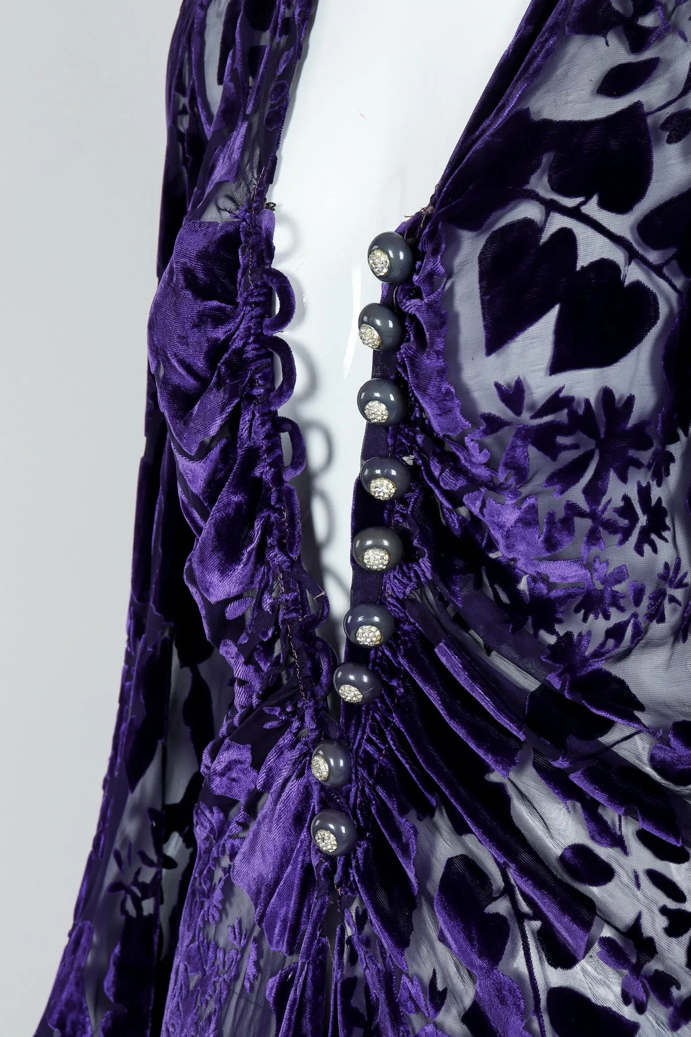 Sheer Velvet Burnout Gown