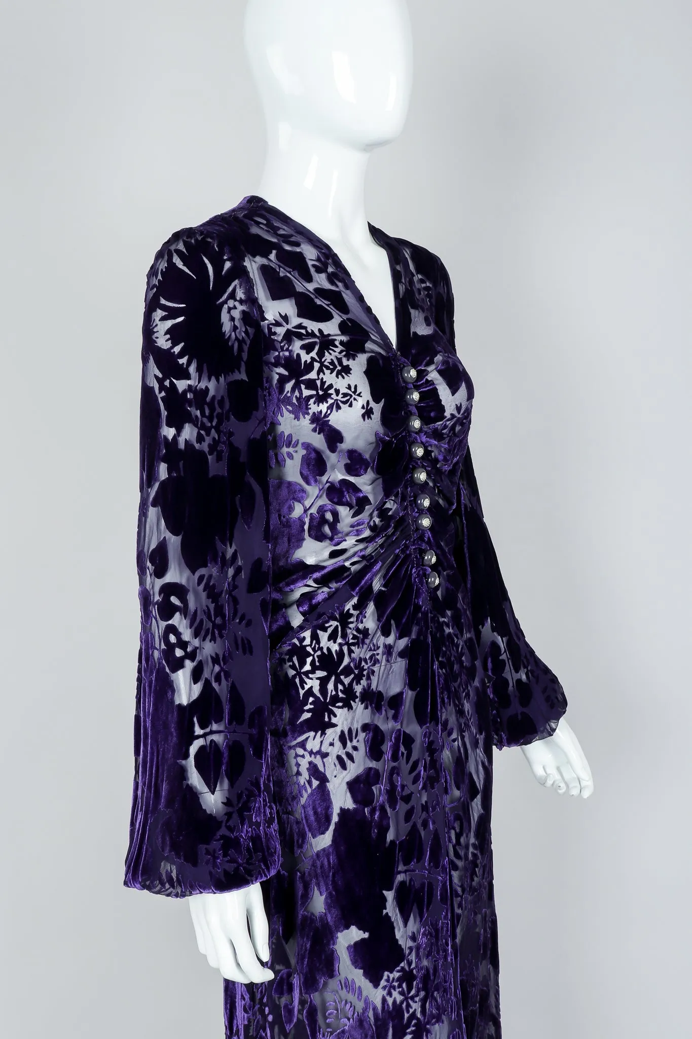 Sheer Velvet Burnout Gown