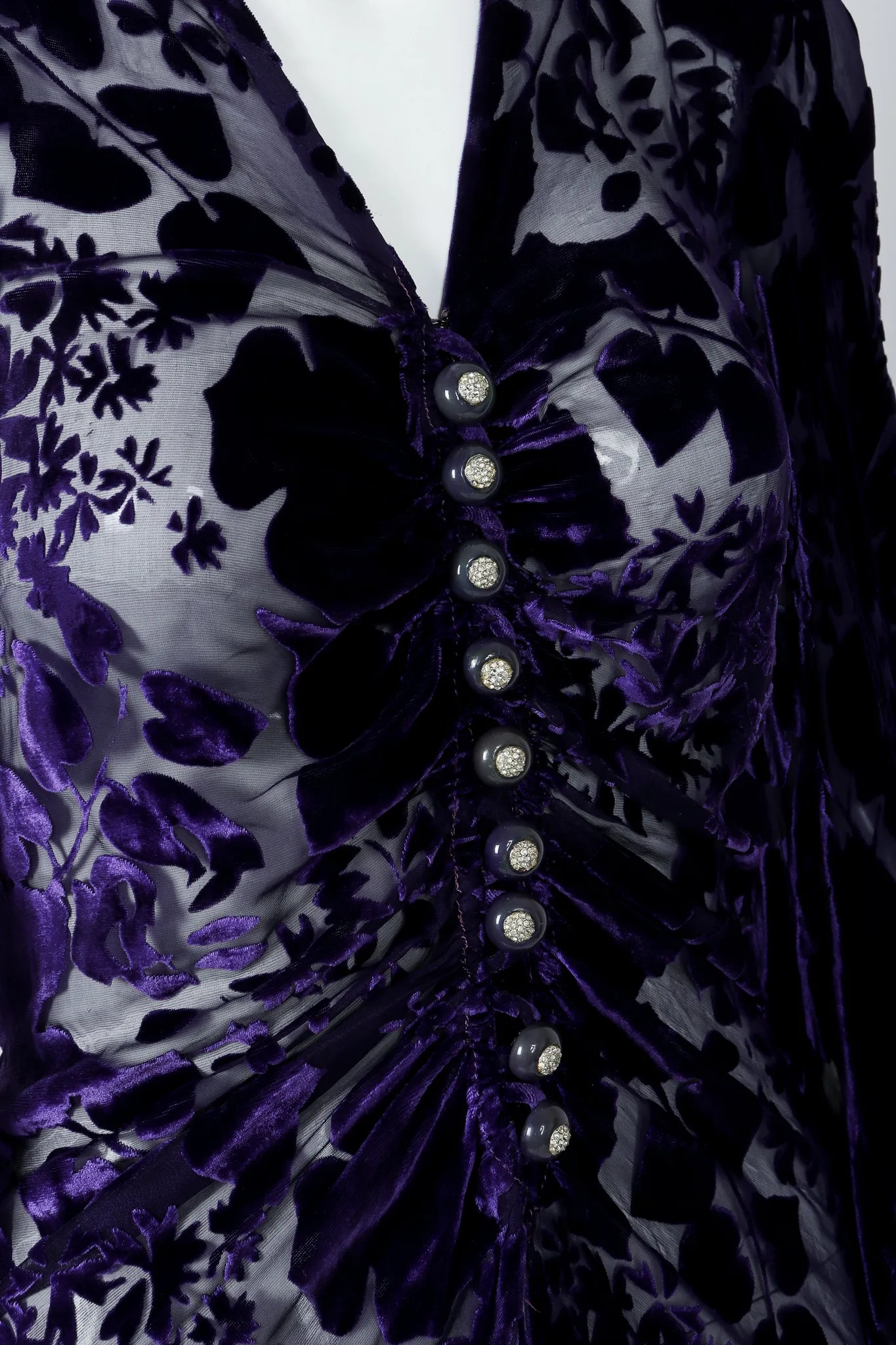 Sheer Velvet Burnout Gown