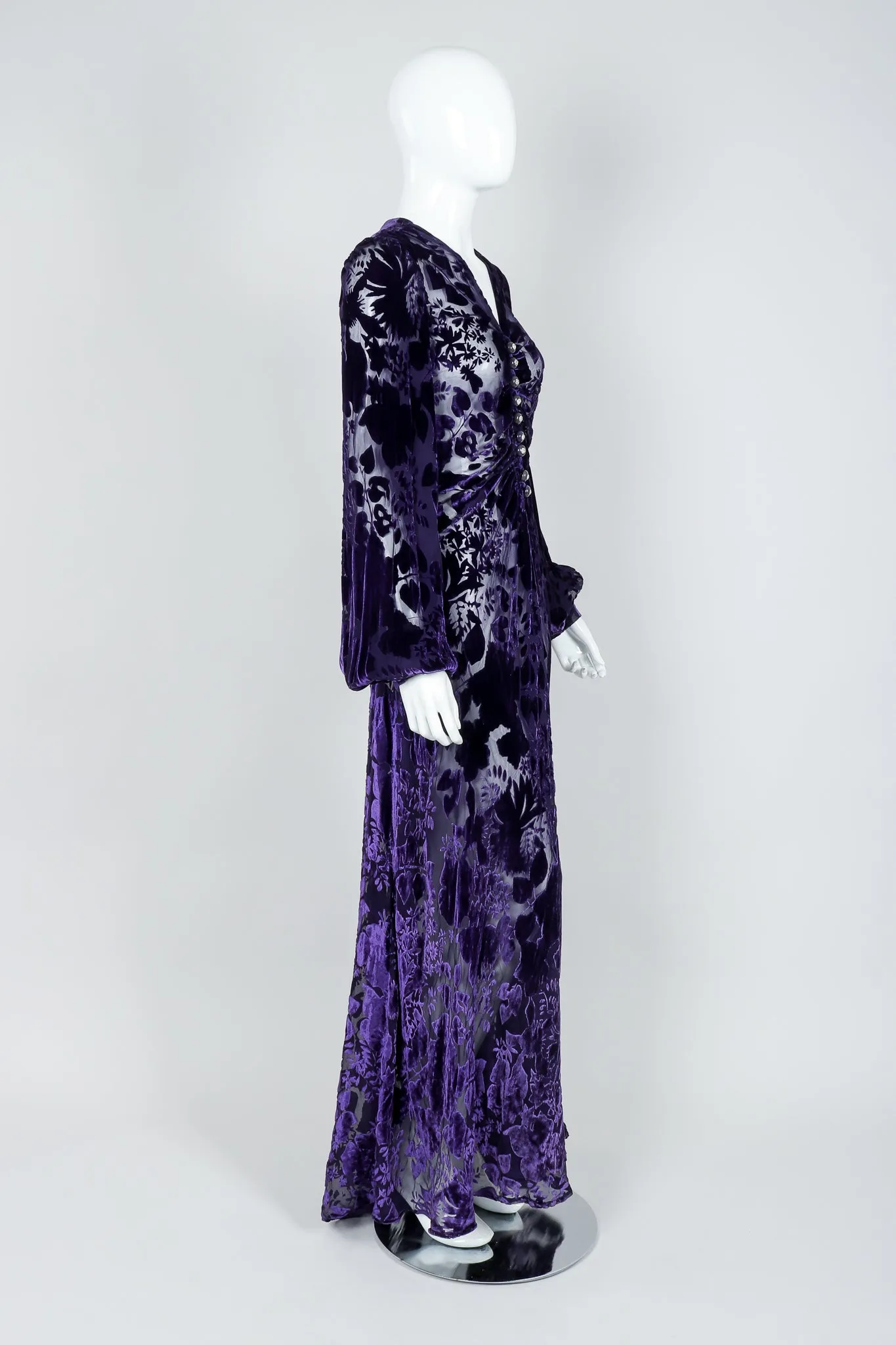 Sheer Velvet Burnout Gown