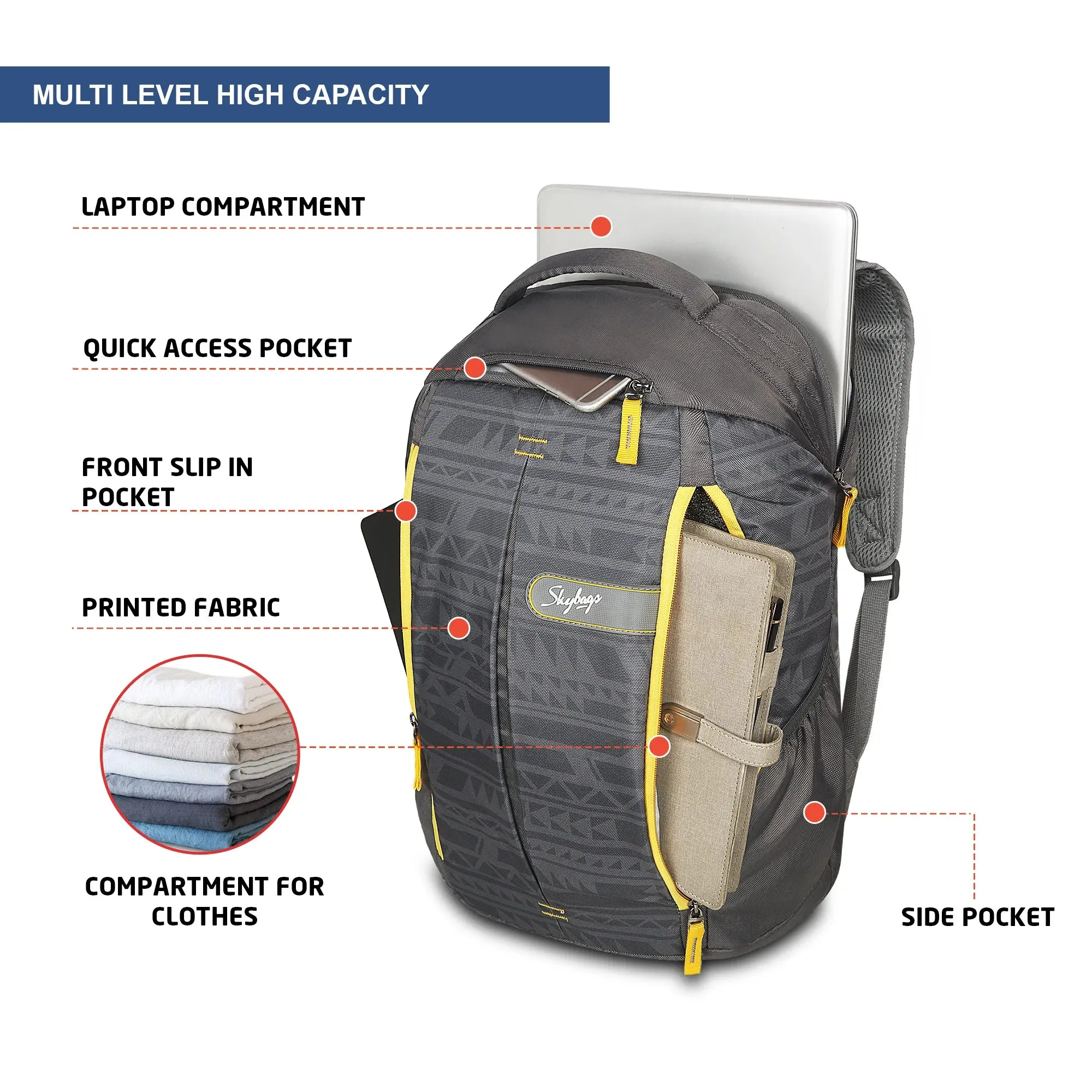 Skybags Offroader NX  02 Laptop Backpack Grey