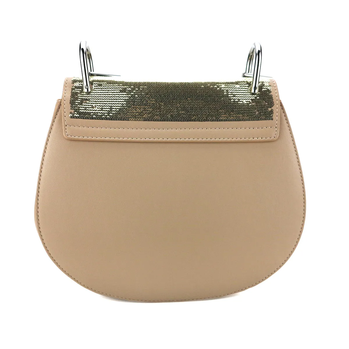 Small Drew Bag in Nude Beige Sequin