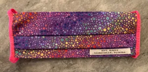 Terry Fleming's Pride Center: Black or Purple Rainbow Pride 100% Cotton with Various Colors of Foldover Elastic for Ears