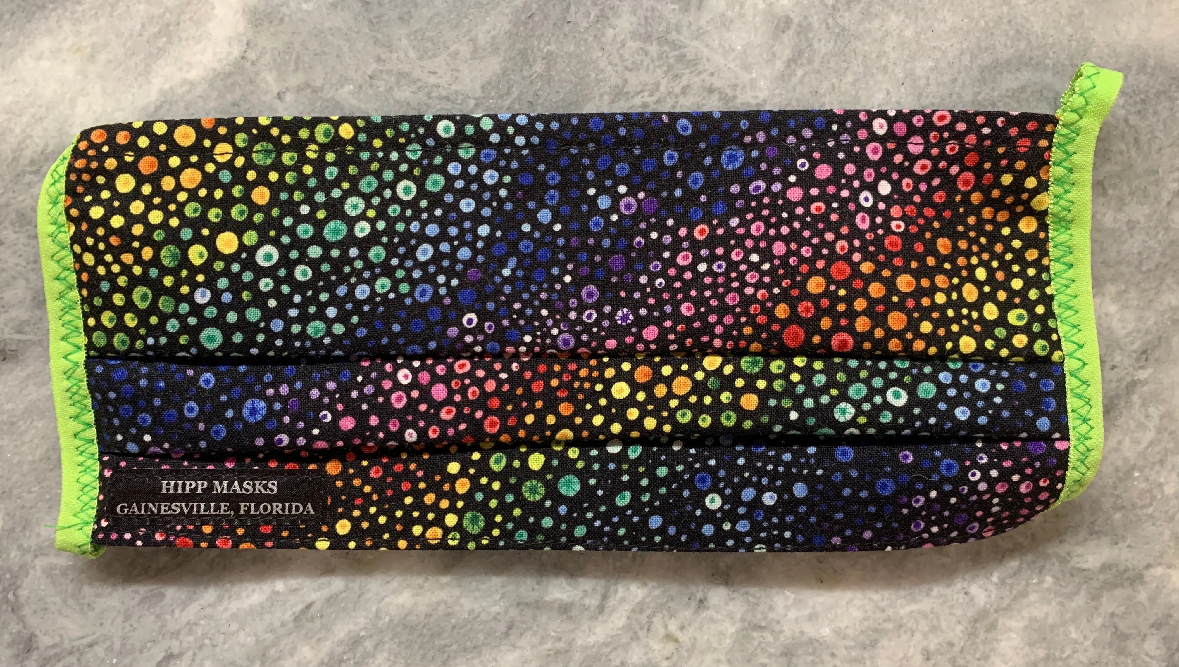 Terry Fleming's Pride Center: Black or Purple Rainbow Pride 100% Cotton with Various Colors of Foldover Elastic for Ears