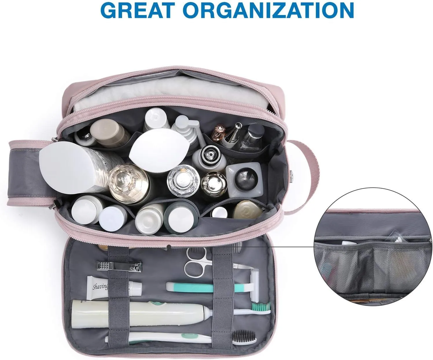Travel Makeup Toiletry Bag for Women Waterproof Shaving Bag