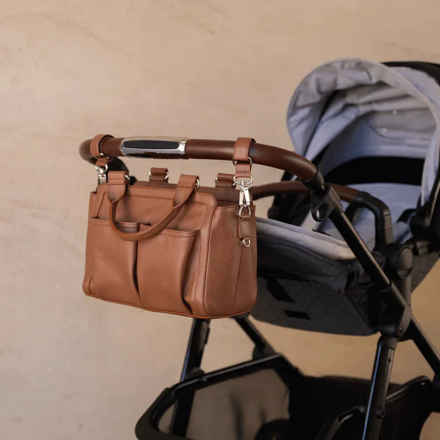 Vanchi Amelia Convertible Nappy Bag/ Pram Caddy - Pebbled Tan