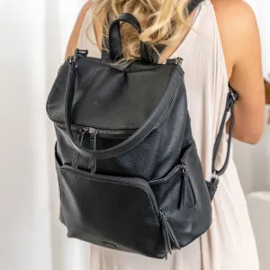 Vanchi Vegan Frankie Everyday Backpack - Black