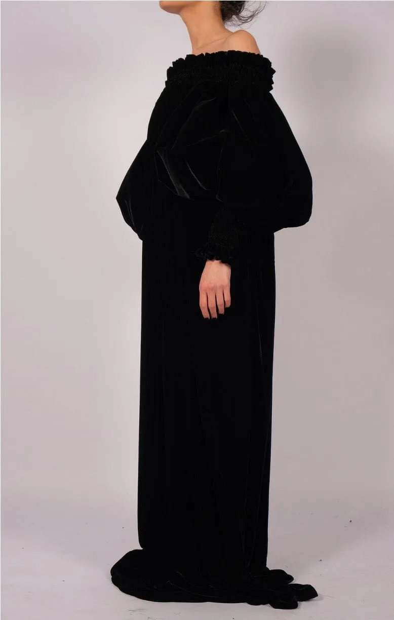 Velvet Dress with Sleeves