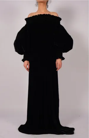 Velvet Dress with Sleeves