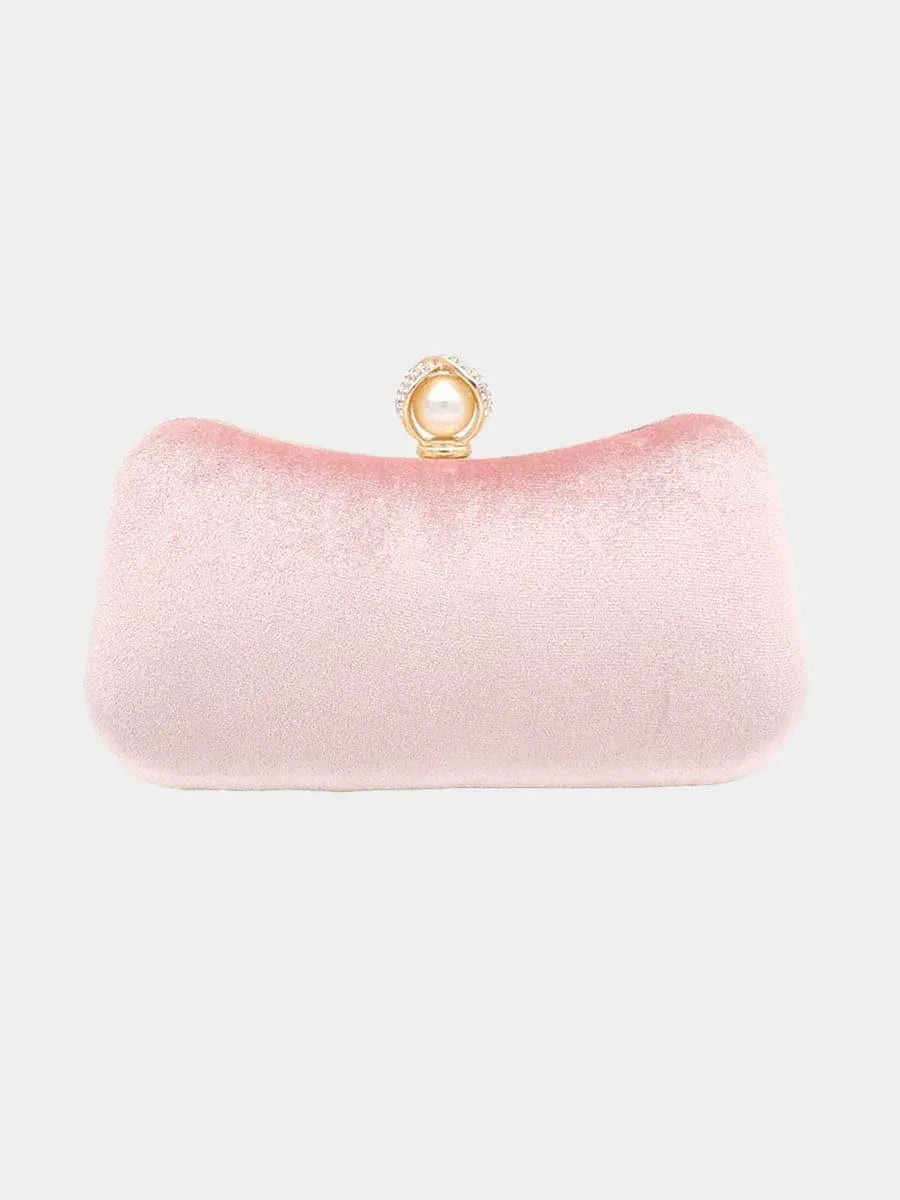 Velvet Inlay Pearl Dinner Wedding Clutch Bags MNBF042