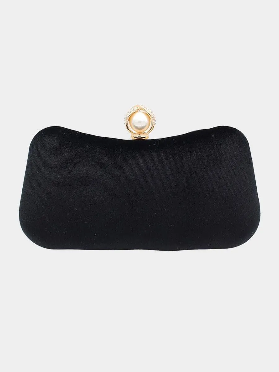 Velvet Inlay Pearl Dinner Wedding Clutch Bags MNBF042