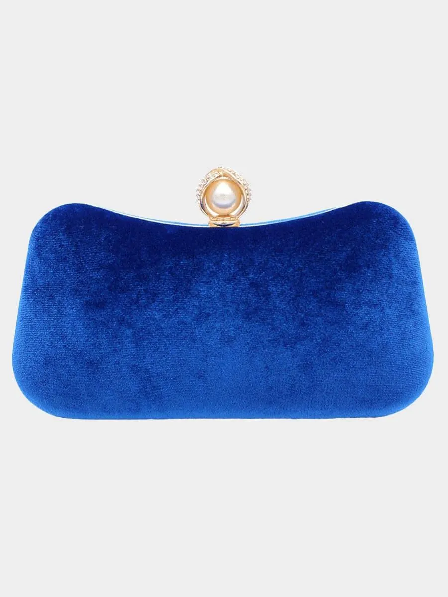 Velvet Inlay Pearl Dinner Wedding Clutch Bags MNBF042