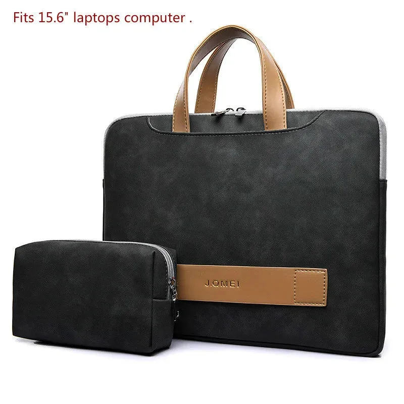 Women Laptop Leather Briefcase Office Bag Portable Ultrathin Computer Handbag Men Messenger Briefcases Notebook Bags Portafolio
