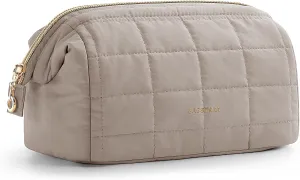 Womens Puffy Padded Makeup Bag Wide-open Travel Toiletry Bag