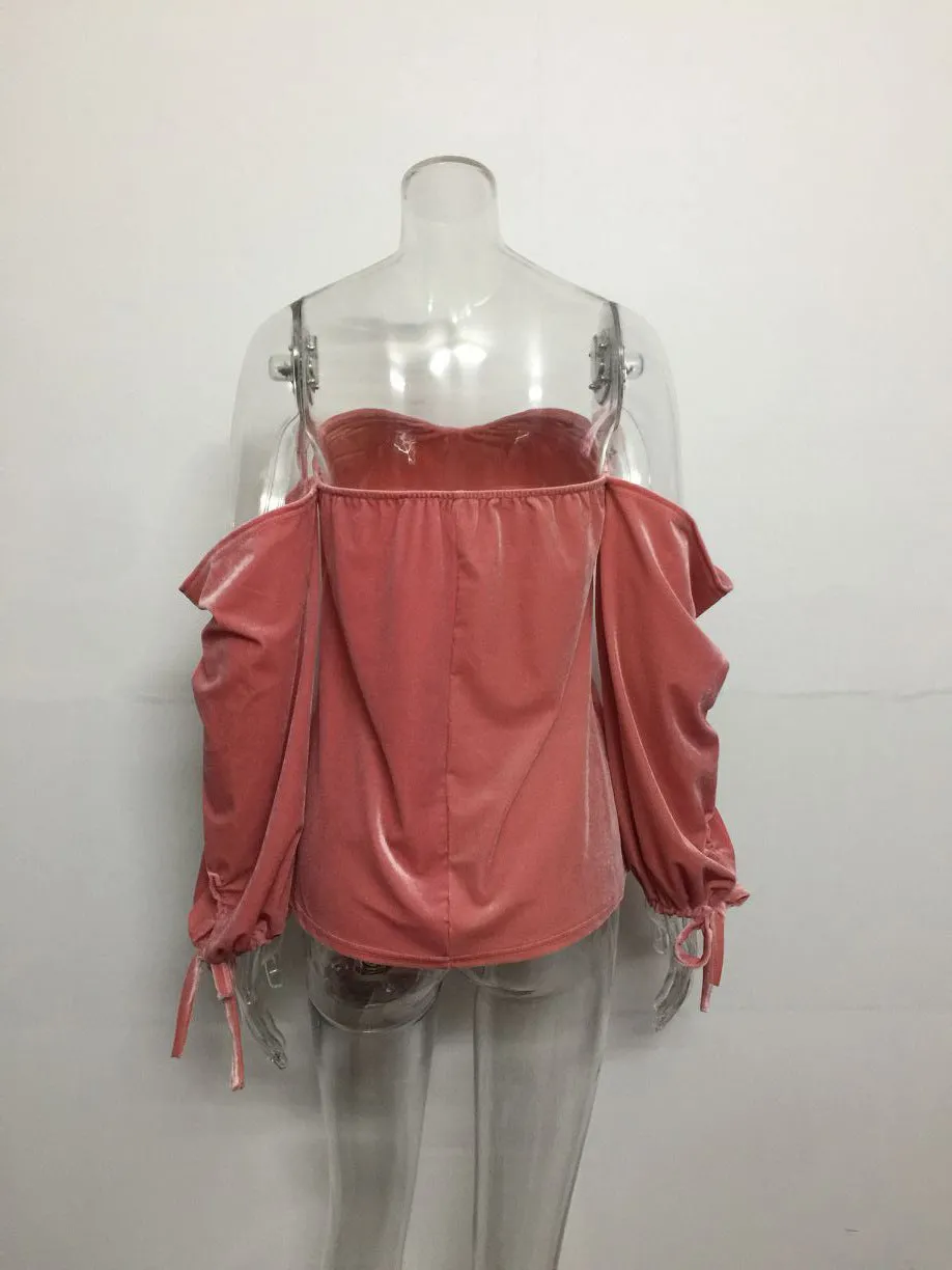 Yes Girl - Strapless Long Sleeve Loose Blouse