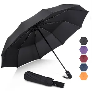 ZOMAKE Travel Umbrella Compact - 10 Ribs Portable Collapsible Umbrellas for Rain Windproof - Paraguas Automatic Small Folding Umbrella Lightweight Packable Umbrella for Women Men(Black)
